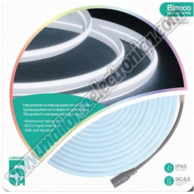 Tira Luces LED Neón 5M Md 12V- BLANCO FRIO